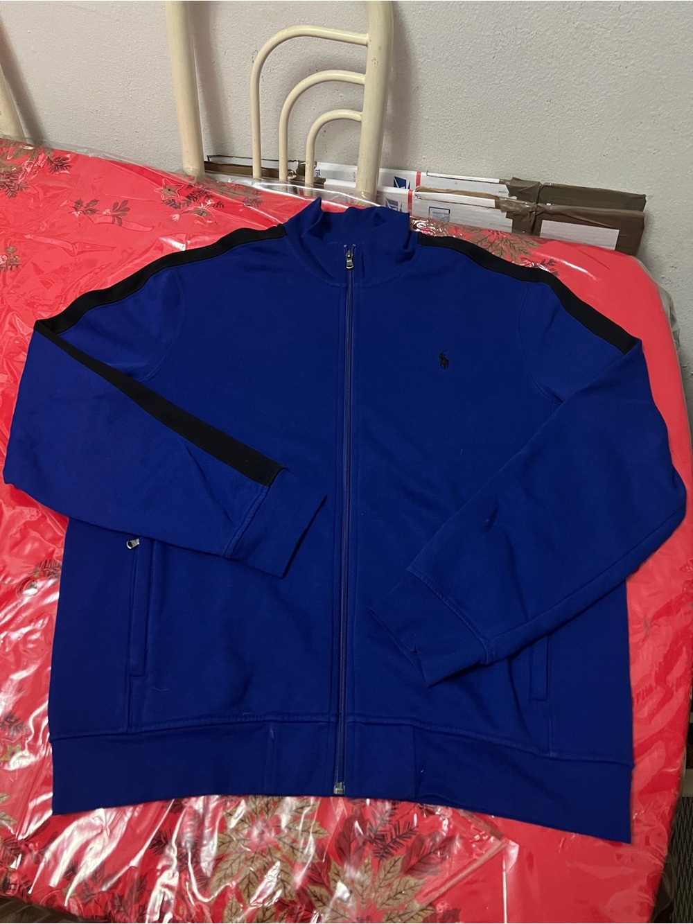 Ralph Lauren Polo Blue  full zip  track Jacket mens Sz XL